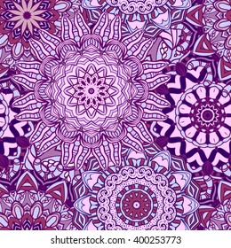 Seamless mandala pattern. Vintage decorative elements. Hand drawn background. Islam, Arabic, Indian, ottoman motifs. Can be used for printing on paper and fabric