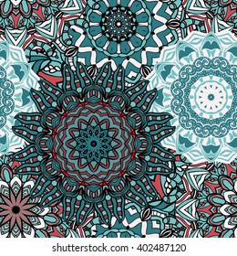 Seamless mandala pattern. Vintage decorative elements. Hand drawn background. Islam, Arabic, Indian, ottoman motifs. Can be used for printing on paper and fabric