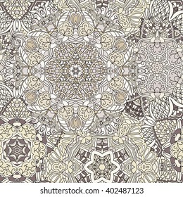 Seamless mandala pattern. Vintage decorative elements. Hand drawn background. Islam, Arabic, Indian, ottoman motifs. Can be used for printing on paper and fabric