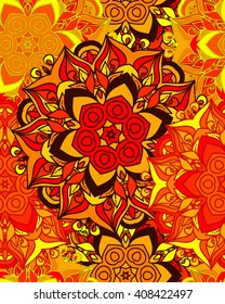 Seamless mandala pattern. Vintage decorative elements. Hand drawn background. Islam, Arabic, Indian, ottoman motifs. Perfect for printing on fabric or paper