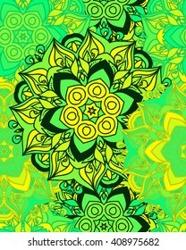 Seamless mandala pattern. Vintage decorative elements. Hand drawn background. Islam, Arabic, Indian, ottoman motifs. Perfect for printing on fabric or paper