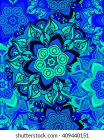 Seamless mandala pattern. Vintage decorative elements. Hand drawn background. Islam, Arabic, Indian, ottoman motifs. Perfect for printing on fabric or paper
