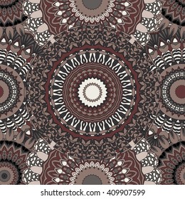 Seamless mandala pattern. Vintage decorative elements. Hand drawn background. Islam, Arabic, Indian, ottoman motifs. Can be used for printing on paper and fabric