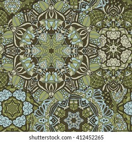 Seamless mandala pattern. Vintage decorative elements. Hand drawn background. Islam, Arabic, Indian, ottoman motifs. Can be used for printing on paper and fabric