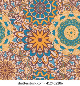 Seamless mandala pattern. Vintage decorative elements. Hand drawn background. Islam, Arabic, Indian, ottoman motifs. Can be used for printing on paper and fabric