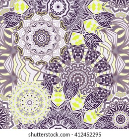 Seamless mandala pattern. Vintage decorative elements. Hand drawn background. Islam, Arabic, Indian, ottoman motifs. Can be used for printing on paper and fabric