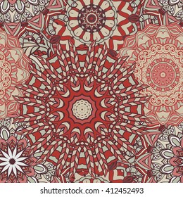 Seamless mandala pattern. Vintage decorative elements. Hand drawn background. Islam, Arabic, Indian, ottoman motifs. Can be used for printing on paper and fabric