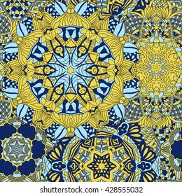 Seamless mandala pattern. Vintage decorative elements. Hand drawn background. Islam, Arabic, Indian, ottoman motifs. Can be used for printing on paper and fabric