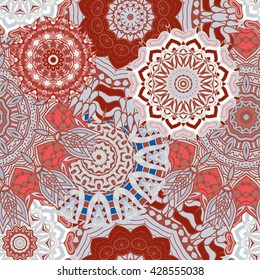 Seamless mandala pattern. Vintage decorative elements. Hand drawn background. Islam, Arabic, Indian, ottoman motifs. Can be used for printing on paper and fabric