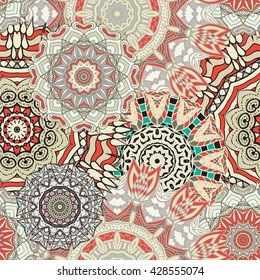 Seamless mandala pattern. Vintage decorative elements. Hand drawn background. Islam, Arabic, Indian, ottoman motifs. Can be used for printing on paper and fabric