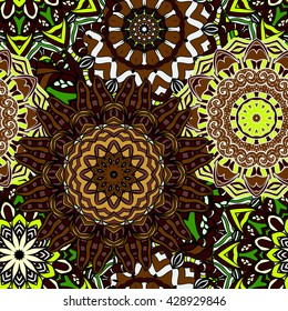 Seamless mandala pattern. Vintage decorative elements. Hand drawn background. Islam, Arabic, Indian, ottoman motifs. Can be used for printing on paper and fabric
