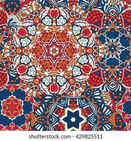 Seamless mandala pattern. Vintage decorative elements. Hand drawn background. Islam, Arabic, Indian, ottoman motifs. Can be used for printing on paper and fabric