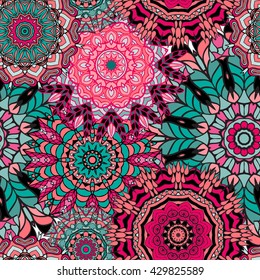 Seamless mandala pattern. Vintage decorative elements. Hand drawn background. Islam, Arabic, Indian, ottoman motifs. Can be used for printing on paper and fabric