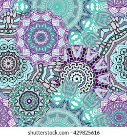 Seamless mandala pattern. Vintage decorative elements. Hand drawn background. Islam, Arabic, Indian, ottoman motifs. Can be used for printing on paper and fabric