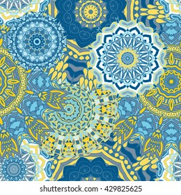 Seamless mandala pattern. Vintage decorative elements. Hand drawn background. Islam, Arabic, Indian, ottoman motifs. Can be used for printing on paper and fabric