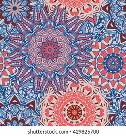 Seamless mandala pattern. Vintage decorative elements. Hand drawn background. Islam, Arabic, Indian, ottoman motifs. Can be used for printing on paper and fabric