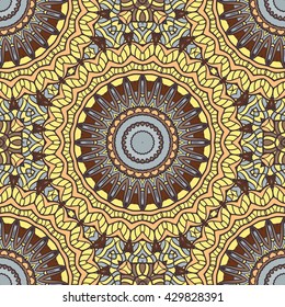 Seamless mandala pattern. Vintage decorative elements. Hand drawn background. Islam, Arabic, Indian, ottoman motifs. Can be used for printing on paper and fabric