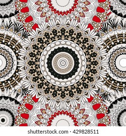 Seamless mandala pattern. Vintage decorative elements. Hand drawn background. Islam, Arabic, Indian, ottoman motifs. Can be used for printing on paper and fabric