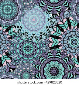 Seamless mandala pattern. Vintage decorative elements. Hand drawn background. Islam, Arabic, Indian, ottoman motifs. Can be used for printing on paper and fabric