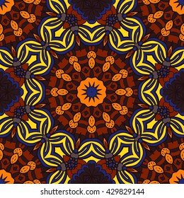 Seamless mandala pattern. Vintage decorative elements. Hand drawn background. Islam, Arabic, Indian, ottoman motifs. Can be used for printing on paper and fabric