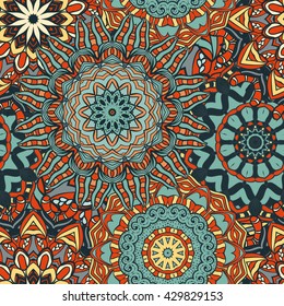 Seamless mandala pattern. Vintage decorative elements. Hand drawn background. Islam, Arabic, Indian, ottoman motifs. Can be used for printing on paper and fabric