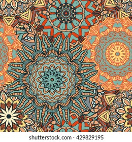 Seamless mandala pattern. Vintage decorative elements. Hand drawn background. Islam, Arabic, Indian, ottoman motifs. Can be used for printing on paper and fabric