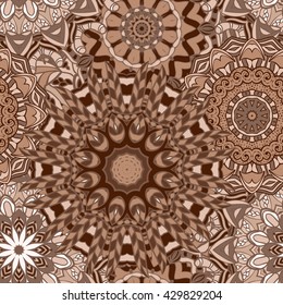 Seamless mandala pattern. Vintage decorative elements. Hand drawn background. Islam, Arabic, Indian, ottoman motifs. Can be used for printing on paper and fabric