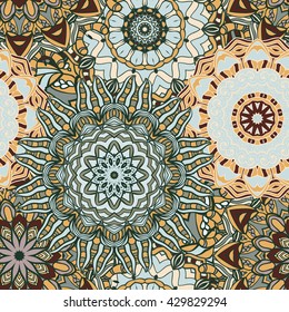 Seamless mandala pattern. Vintage decorative elements. Hand drawn background. Islam, Arabic, Indian, ottoman motifs. Can be used for printing on paper and fabric