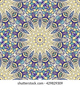Seamless mandala pattern. Vintage decorative elements. Hand drawn background. Islam, Arabic, Indian, ottoman motifs. Can be used for printing on paper and fabric