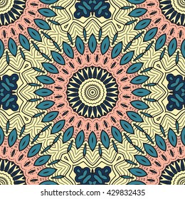 Seamless mandala pattern. Vintage decorative elements. Hand drawn background. Islam, Arabic, Indian, ottoman motifs. Can be used for printing on paper and fabric