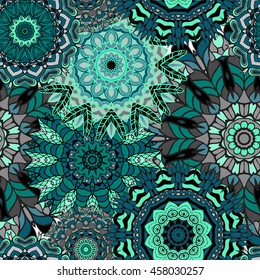 Seamless mandala pattern. Vintage decorative elements. Hand drawn background. Islam, Arabic, Indian, ottoman motifs. Can be used for printing on paper and fabric