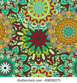 Seamless mandala pattern. Vintage decorative elements. Hand drawn background. Islam, Arabic, Indian, ottoman motifs. Can be used for printing on paper and fabric