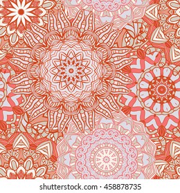 Seamless mandala pattern. Vintage decorative elements. Hand drawn background. Islam, Arabic, Indian, ottoman motifs. Can be used for printing on paper and fabric