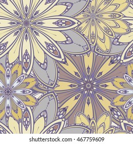 Seamless mandala pattern. Vintage decorative elements. Hand drawn background.