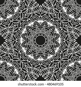Seamless mandala pattern. Vintage decorative elements. Hand drawn background. Islam, Arabic, Indian, ottoman motifs. Can be used for printing on paper and fabric
