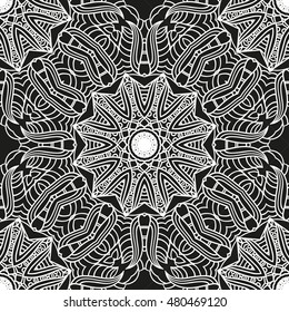 Seamless mandala pattern. Vintage decorative elements. Hand drawn background. Islam, Arabic, Indian, ottoman motifs. Can be used for printing on paper and fabric