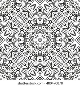 Seamless mandala pattern. Vintage decorative elements. Hand drawn background. Islam, Arabic, Indian, ottoman motifs. Can be used for printing on paper and fabric