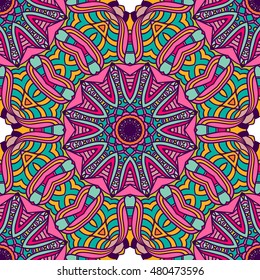 Seamless mandala pattern. Vintage decorative elements. Hand drawn background. Islam, Arabic, Indian, ottoman motifs. Can be used for printing on paper and fabric