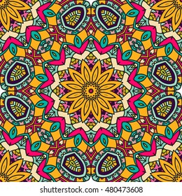 Seamless mandala pattern. Vintage decorative elements. Hand drawn background. Islam, Arabic, Indian, ottoman motifs. Can be used for printing on paper and fabric