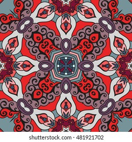 Seamless mandala pattern. Vintage decorative elements. Hand drawn background. Islam, Arabic, Indian, ottoman motifs. Can be used for printing on paper and fabric