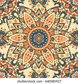 Seamless mandala pattern. Vintage decorative background