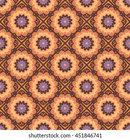 Seamless mandala pattern. Vintage elements in oriental style. Texture for wallpapers, backgrounds and page fill or printing on fabric or paper. Islam, arabic, indian, turkish,ottoman motifs. Vector.
