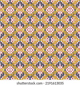 Patrón amarillo mandala sin foco. Elementos antiguos de estilo oriental. Textura para papeles pintados, impresión de Bandana, diseño de pañuelos, servilleta. Resumen de un patrón impecable en azul y beige.