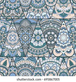 Seamless mandalas pattern. Vintage decorative elements with mandala. Hand drawn mandala background. Islam, Arabic mandala, Indian, mandala ottoman motifs. Perfect for printing on fabric or paper.