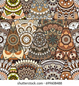 Seamless mandalas pattern. Vintage decorative elements with mandala. Hand drawn mandala background. Islam, Arabic mandala, Indian, mandala ottoman motifs. Perfect for printing on fabric or paper.