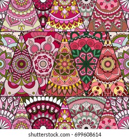 Seamless mandalas pattern. Vintage decorative elements with mandala. Hand drawn mandala background. Islam, Arabic mandala, Indian, mandala ottoman motifs. Perfect for printing on fabric or paper.