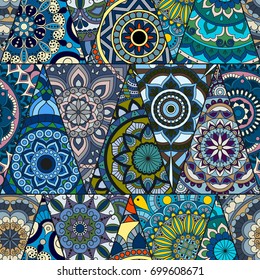 Seamless mandalas pattern. Vintage decorative elements with mandala. Hand drawn mandala background. Islam, Arabic mandala, Indian, mandala ottoman motifs. Perfect for printing on fabric or paper.