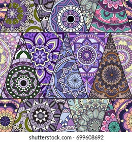 Seamless mandalas pattern. Vintage decorative elements with mandala. Hand drawn mandala background. Islam, Arabic mandala, Indian, mandala ottoman motifs. Perfect for printing on fabric or paper.