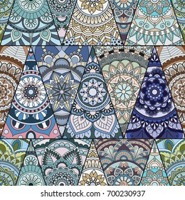 Seamless mandalas pattern. Vintage decorative elements with mandala. Hand drawn mandala background. Islam, Arabic mandala, Indian, mandala ottoman motifs. Perfect for printing on fabric or paper.
