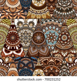 Seamless mandalas pattern. Vintage decorative elements with mandala. Hand drawn mandala background. Islam, Arabic mandala, Indian, mandala ottoman motifs. Perfect for printing on fabric or paper.